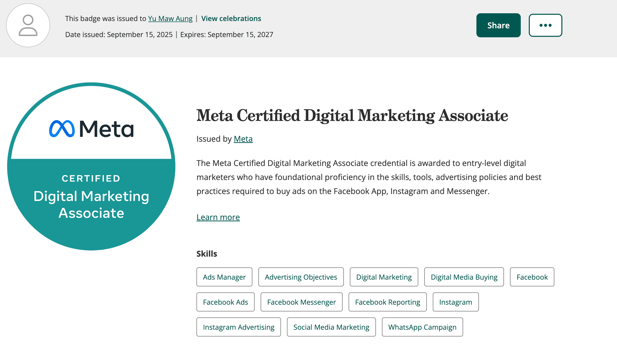 Meta Certified Digital Marketing Associate